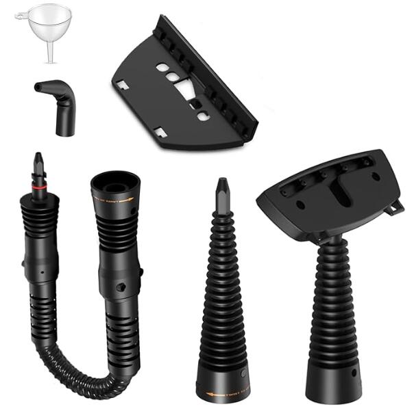 Steam Cleaner Attachments 6-Piece Set, Funnel, Straight Nozzle, Extension Hose, Window Squeegee, Bent Nozzle, Ironing Brush