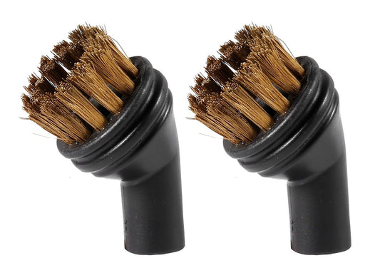 Steam Cleaner Brush Head Attachments - EM-302 Steamer Small Brushes Heads Replacement Parts Accessories (2 Copper Brushes)