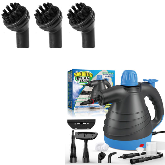 Steam Cleaner Brush Head Attachments - EM-302 Steamer Small Brushes Heads Replacement Parts Accessories (3 Nylon Brushes)